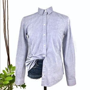 LL Bean Blue Signature Essential Button Up Shirt Top